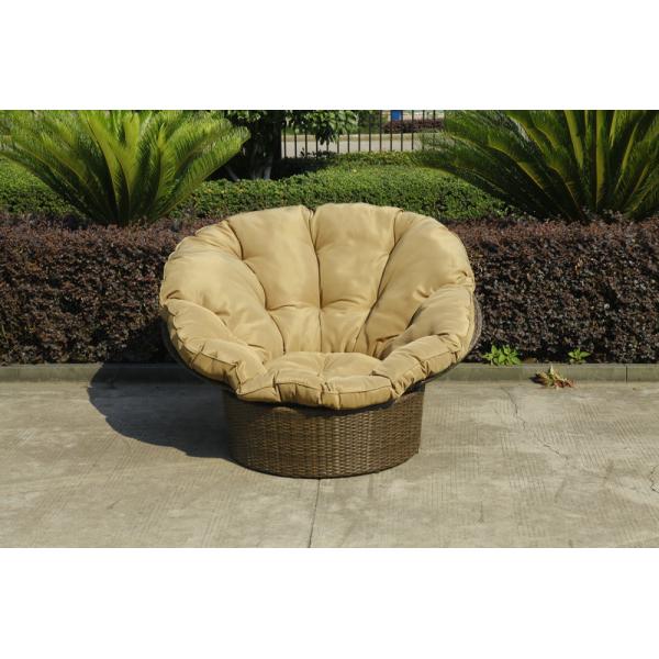 China Home Garden Wicker Lazy Chair With Powder Coated Aluminium Frame factory