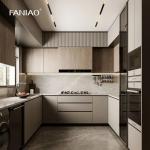 Kitchen Cabinets Factory White Colored Glossy Frameless MDF Wood RTA Modular