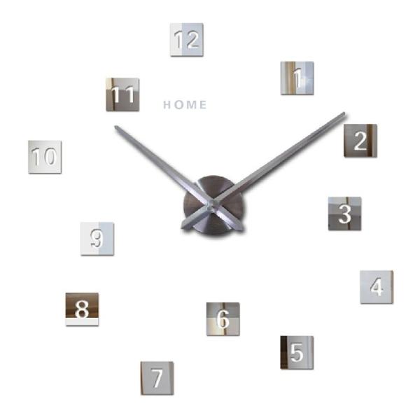 Arabic Digital Modern Square Kitchen Wall Clocks Mirror EVA Wall Sticker Decor