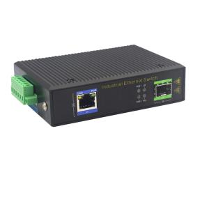 China DC 48V Industrial Gigabit Ethernet Switch 1 SFP Port 1 POE Port LC port 1000Mbps factory