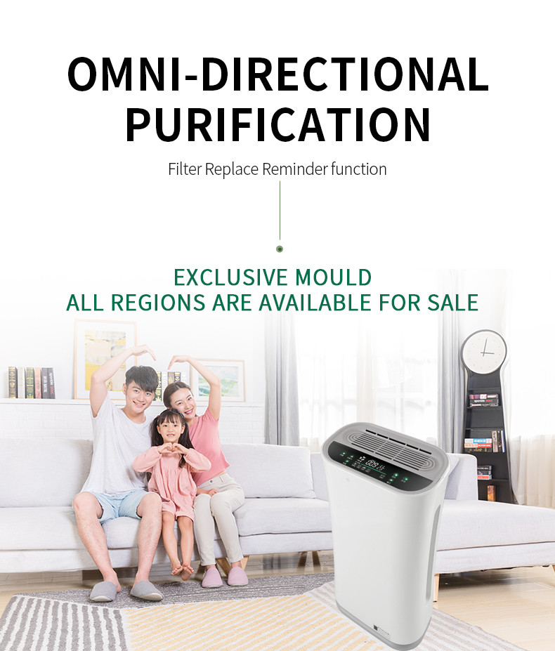 Odor sensors Hepa 13 uV lamp air purifiers For Toilet Fresh Air
