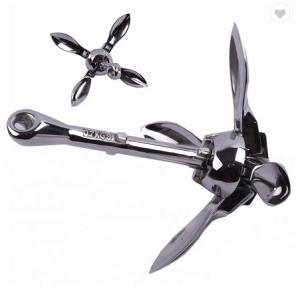 China 1.5lb 8inch Marine Hardware Folding Grapnel Anchor Silver Claw factory