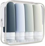 Gray Refill Toiletry Silicone Travel Bottle Kit Leak Proof 3oz