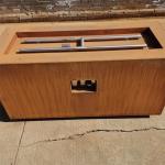 150cm Length Contemporary Portable Rusty Corten Steel Outdoor Gas Fire Table