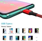 45W 5A Nylon Braided USB-C to USB-A 2.0 Cable for Samsung Galaxy S10, S9, S9, S8