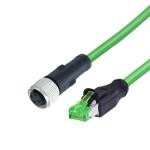 Waterproof Cable M12 4P D-Coding Male Connector To RJ45 Male Plug Field