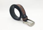 Vintage Cowhide Genuine Leather Belts / Men's Western Tooled Embossed Leather
