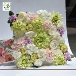 UVG wonderful silk rose wall weddings with fake penoy flowers for wedding Décor