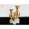 Buy cheap Glossy Gold Fiberglass Decorative Planters Trumpet Shape from wholesalers