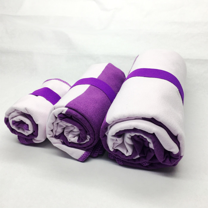 Thin Recycled Microfiber Suede Towel Striped Beach Towel Summer Quick Dry