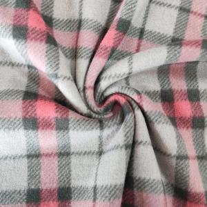 China Plaid Printed Micro Fleece Fabric Classic Polar For Scarves Gloves Dress factory