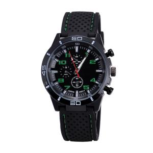 China Men's Stainless Steel Caseback Watches ,Men Sports Silicon Watch Wrist Watch ,OEM Multifunction Chrono Quartz Watch factory
