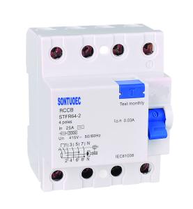 China ST4L364 4 Pole RCCB Circuit Breaker , 6KA Automotive Circuit Breaker factory