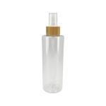 Round Flat Shoulder Transparent Plastic Perfume Spray Bottles With Bamboo Lids