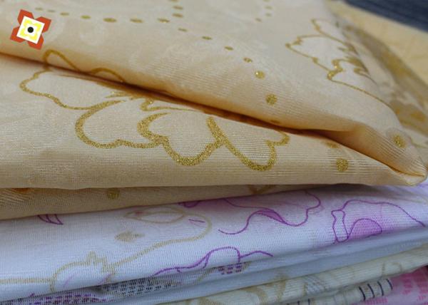 Woven 100 Polyester Mattress Quilting Fabric Warp Knitted Gold Plated Printed
