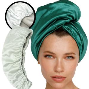 China Plain Dyed Double Layer Stain Silk Hair Wrap Towel for Professional Drying Results factory