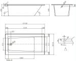 cUPC drop in acrylic sitting bathtub 3 sides tile flange North-America tub