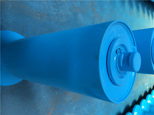 Blue Self Aligning Conveyor Guide Roller Buffer 219mm Diameter