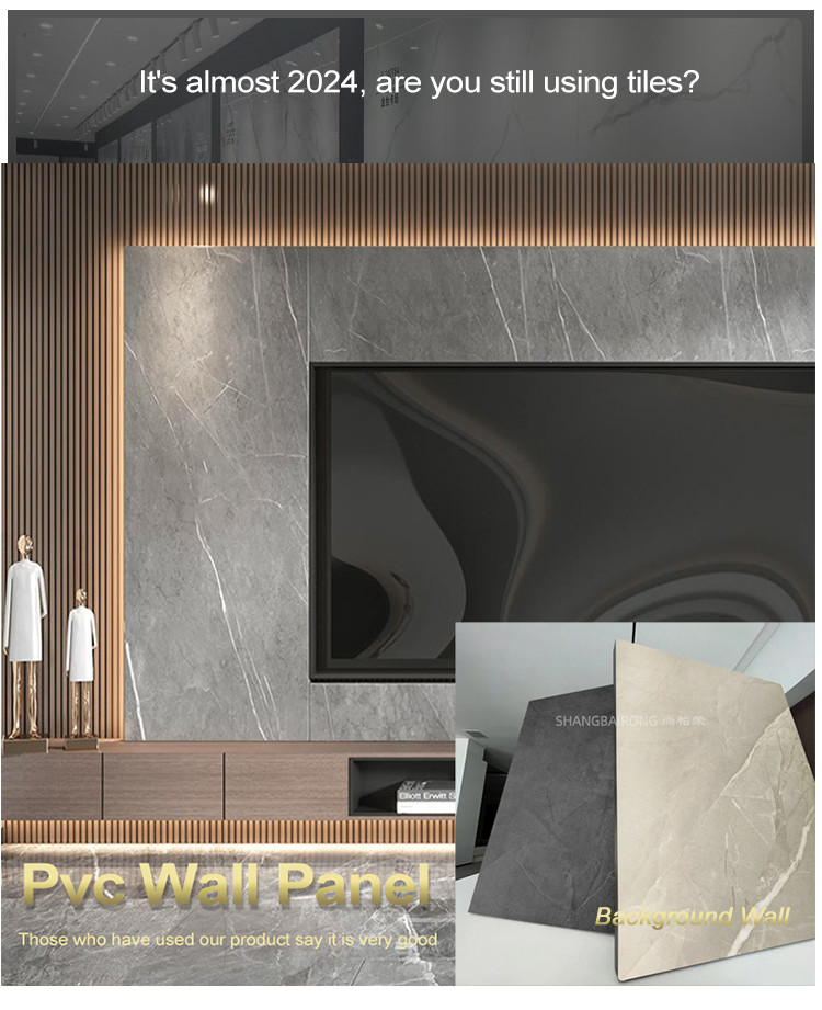 TV Background Marble Wall Panels Waterproof Marble Bamboo Crystal Panels
