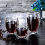 Egg Shaped 250ml 350ml 450ml Double Glass Water Cup