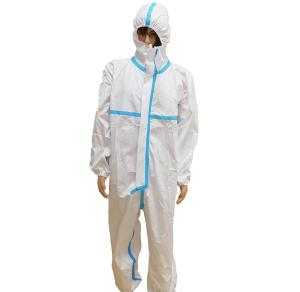 China White Disposable Protective Gowns / Breathable Disposable Coveralls factory