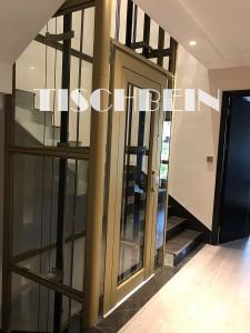 China 0.4m/s 5 Person VVVF Residential Home Elevator Stainless Steel Cabin Automatic Center Door Opening For Private House factory
