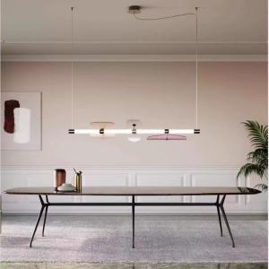 China Modern Long Bar Chandelier For Dining Rooms Postmodern Bedroom Glass Pendant Lamp factory