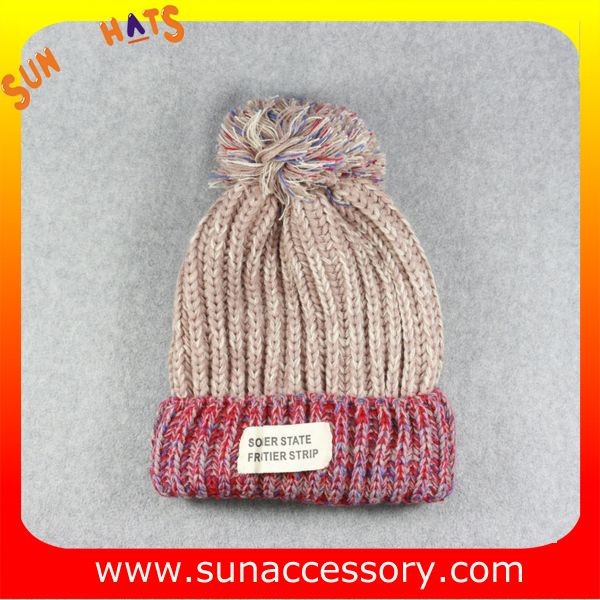 AK17014 Sun Accessory customized acrylic knitted hat and cap, logo can be sewing on the cap