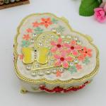 Metal Enamel Music box Musical Jewelry Organizer Box for Valentine's Day Gift