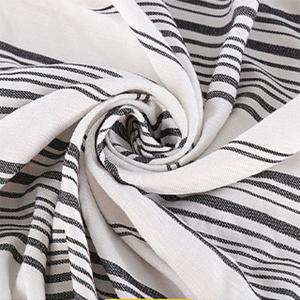 China Rayon Linen Natural Denim Jeans Fabric Elastic Jacquard Stripe Cloth 21s 160gsm factory