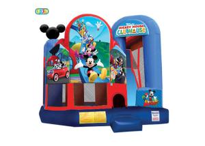 China Double Inflatable Obstacle Course / Inflatable Bounce House Combo factory