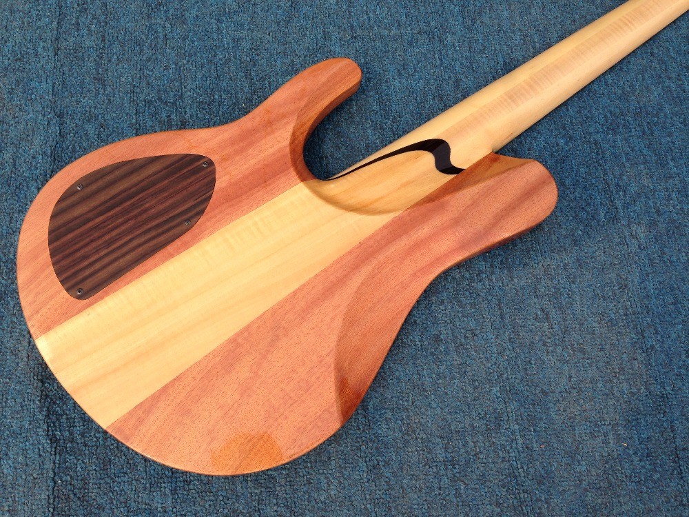 High End Flamed Maple Top Neck Through Body 5 strings gold Hardware Bass Guitar Guitarra custom bass guitar bass
