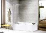 Tempered Glass Waterproof Bathroom Shower Partition Two Folding Racks