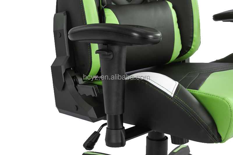 Synthetic Leather Gaming Chair with 2D Adjustable Armrest in Traditional Design Style