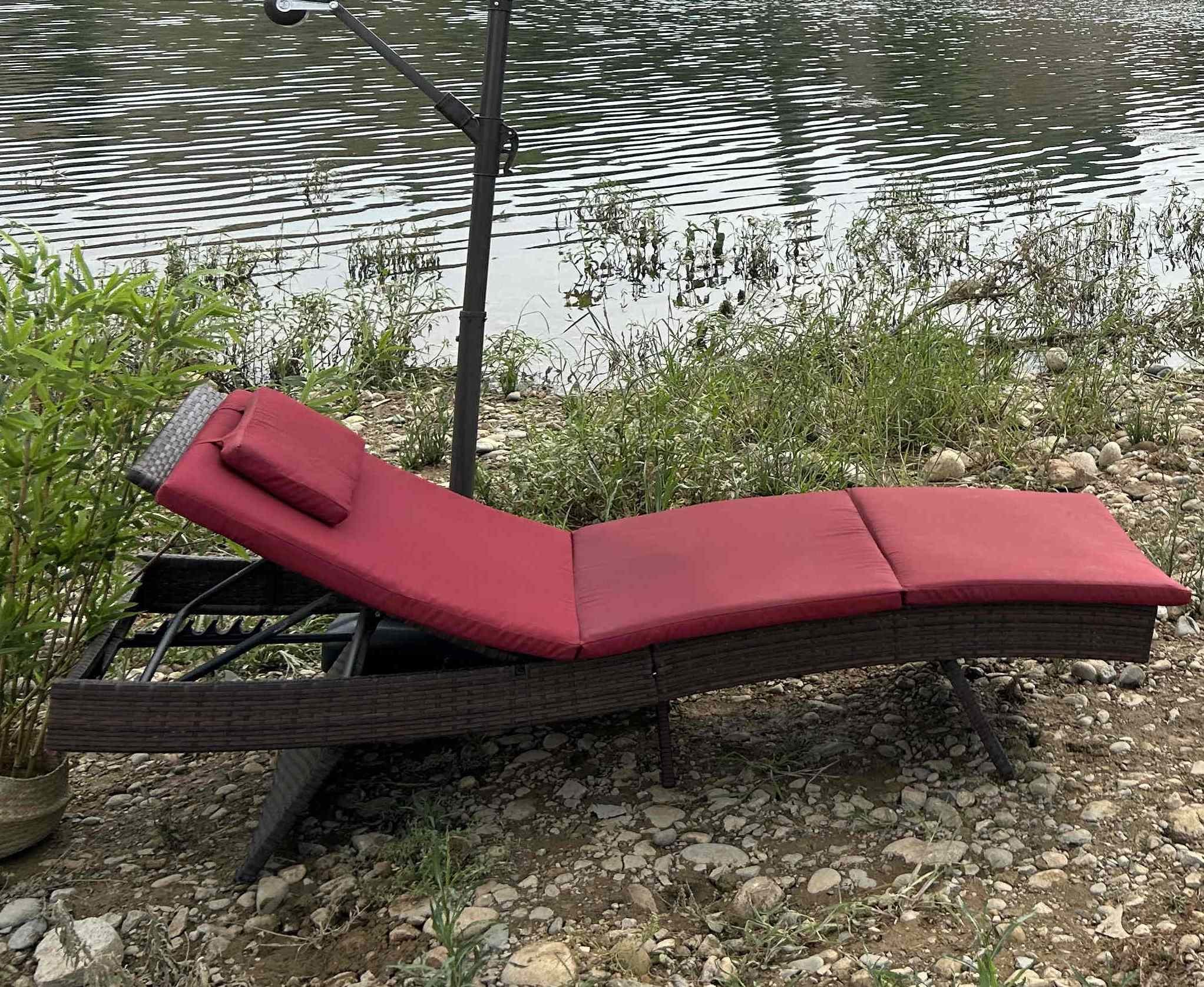 200x38cm Adjustable Beach Sun Outdoor Sun Bed Couch Leisure Outdoor Sea