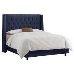 French country style wooden frame headboard, button tufted upholstery headboard
