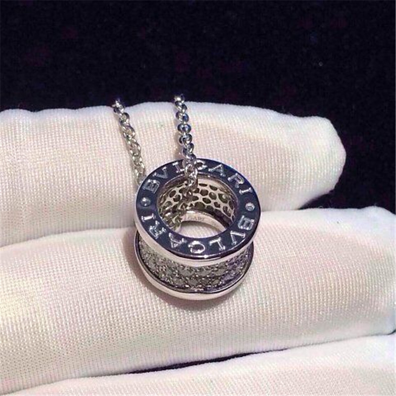 Bi Full diamond Necklace 18k gold white gold yellow gold rose gold diamond necklace Jewelry factory in Shenzhen, China