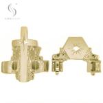 18K Light Gold ABS Plastic Coffin Corner Coffin Ornament Funeral Interment 12#