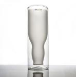 18 Ounce Etched Double Wall Drinking Glass Upside Down Borosilicate Beer Glass