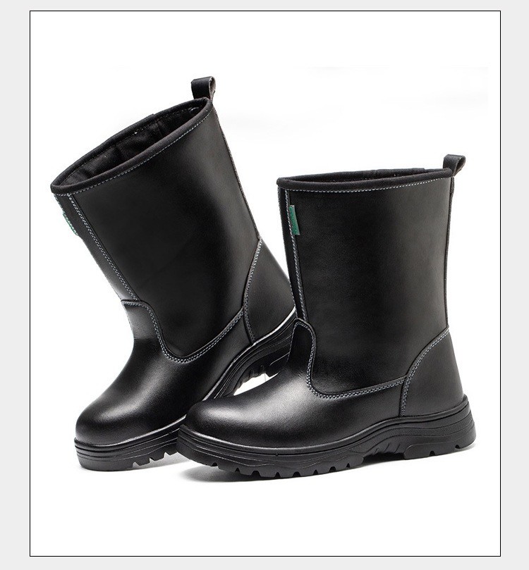 Anti-smashing Anti-stabbing Warm Black High-top Labor Protection Boots Welding Enclosed Work Shoes