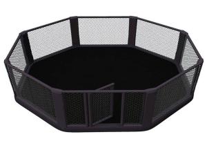 China Black Color Octagon Mma Ring Steel Material Mma Floor Cage With ISO9001 factory