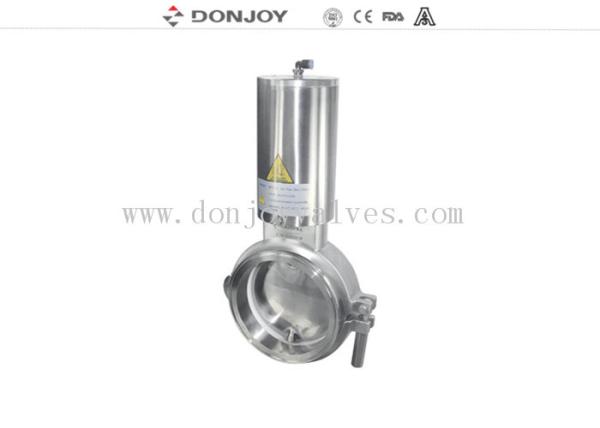 Sanitary Grade 12 inch double acting Stainless steel 316 Pneumatic Butterfly