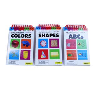 China 11 Sheets Wipe Clean Workbook Collection Shape Cards color cards ABCs cards 108x165mm flash cards factory