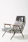 Maura Printed Quentin Fiberglass Lounge Chair With Leather Headrest