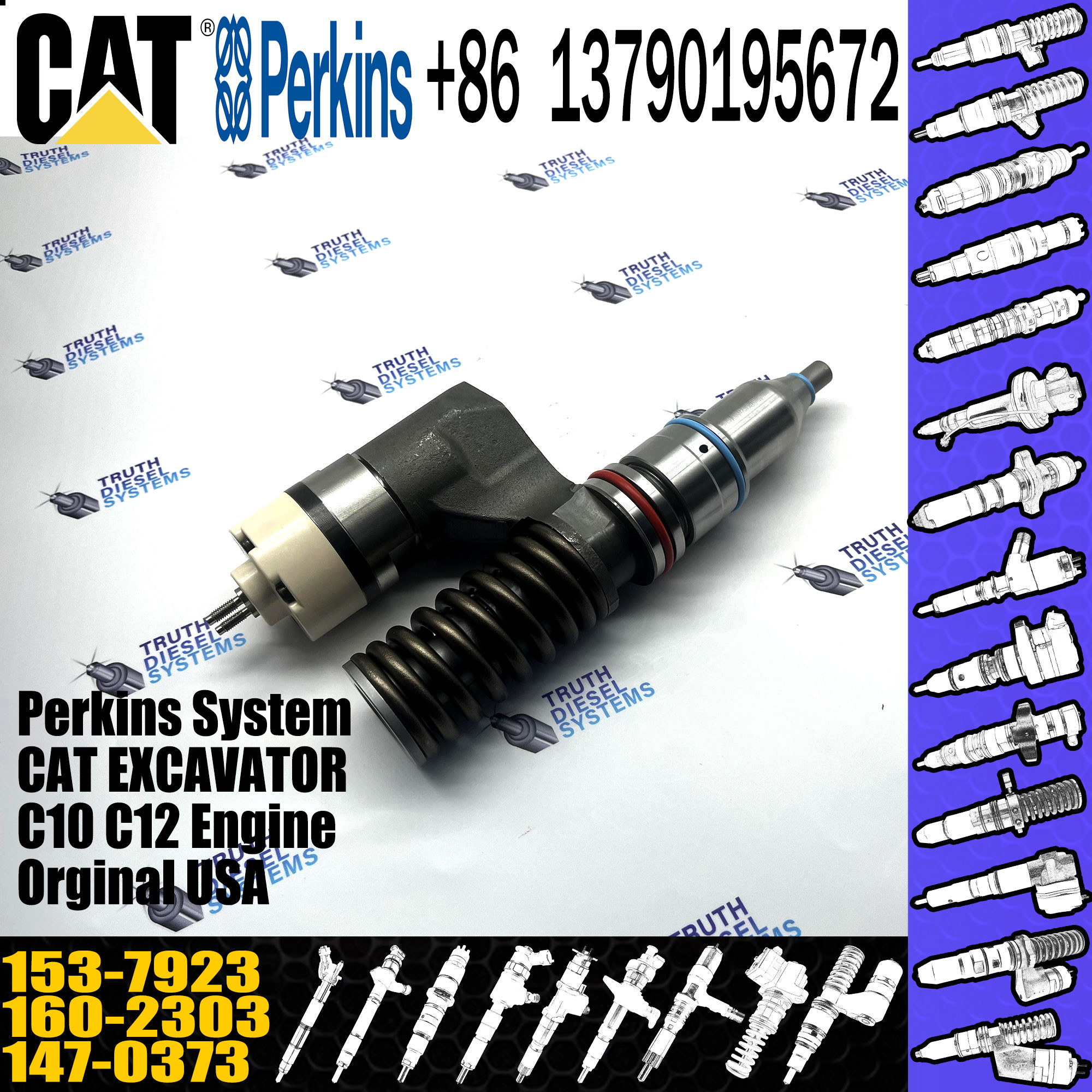 Wholesale fuel injector 203-7685 203 7685 10R1268 147-0373 160-2303 212-3463 1470373 1602303 2123463 147-0373 1537923 15