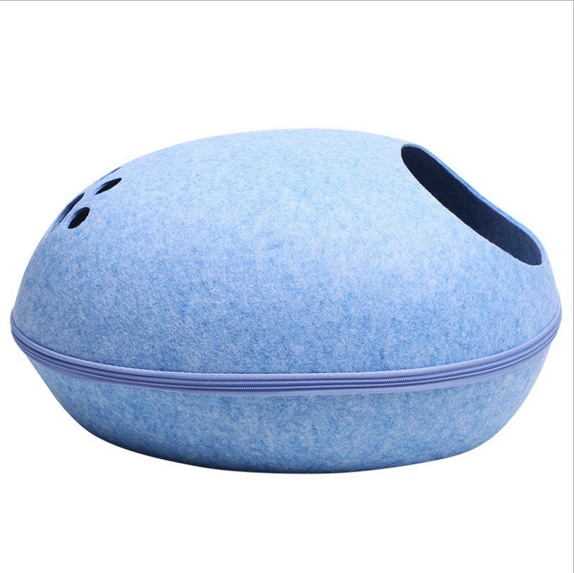 Washable Four Seasons Felt Semi Enclosed Cat Bed