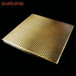 Metallic Copper Acoustical Suspended Ceiling Easy Installation Golden Color