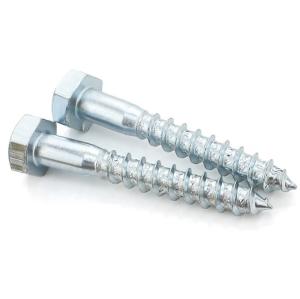 China Custom Carbon Stainless Steel Hex Head Coach Screw DIN571 Wood Screw HDG Zinc Plated Lag Screw factory