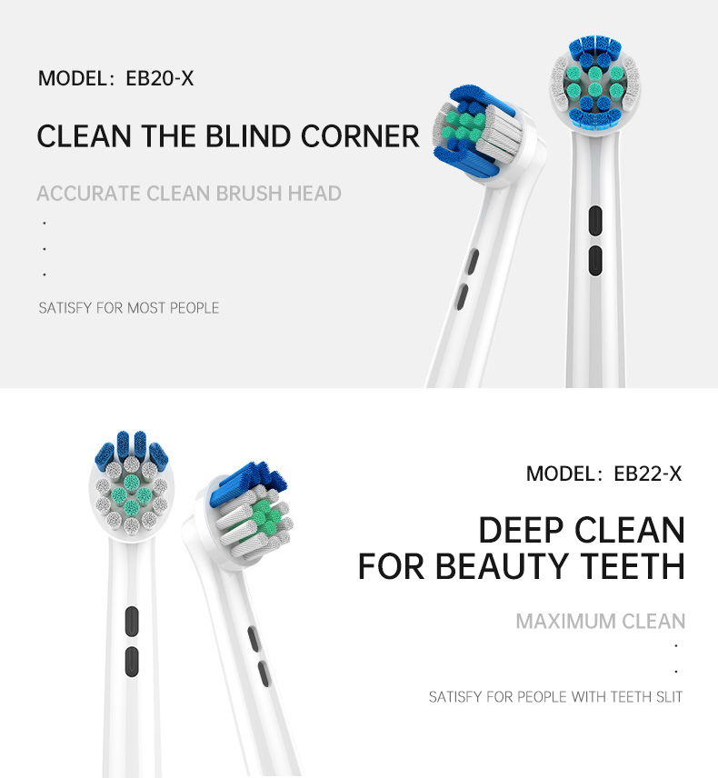 EB18-X Soft Bristles Electric Toothbrush Heads with Dentist Recommended Technology and 1 Year Warranty