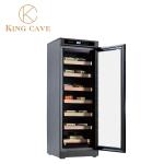 Luxurious Gray Wood Shelves Cigar Humidor Cabinet With Glass Door